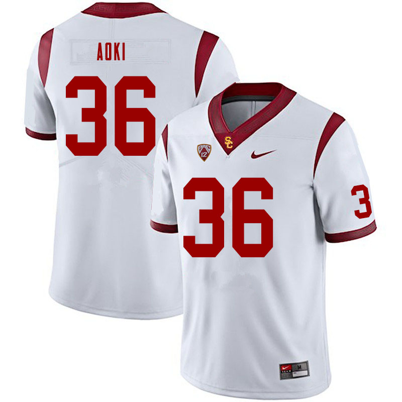 Men #36 Brad Aoki USC Trojans College Football Jerseys Sale-White - Click Image to Close
